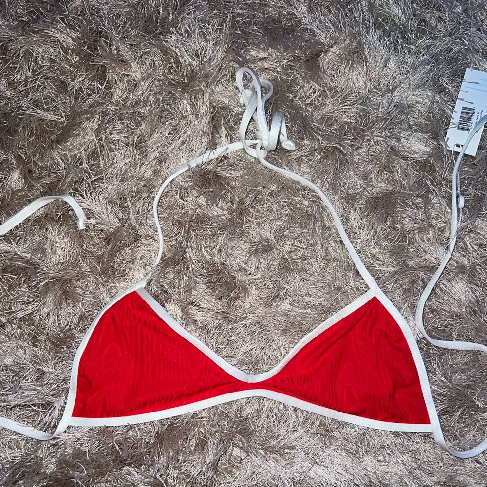 NWT Frankie’s bikinis red bikini top